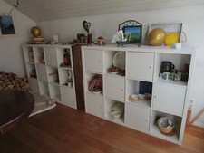 KallaxRegal Ikea, zum Aufbewahren, als Raumteiler..., weiß, Einsätze mit Türchen