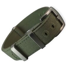 Canvas NATO Watch Strap Armband 20 mm Farbe oliv mit verbesserter Schliesse 7937