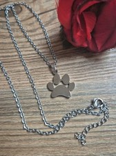 Kette Edelstahl Anhänger PFOTE NEU