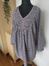 Tunika Longbluse ANGEL OF STYLE (46/XL) Helllila Blumen  Curvy Oversize Hippie