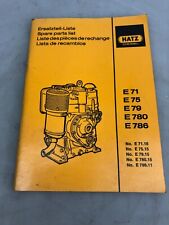 HATZ Ersatzteilliste E71,E75,E79,E780,E786