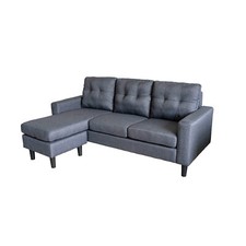 Ecksofa Reva Grau Dreisitzer