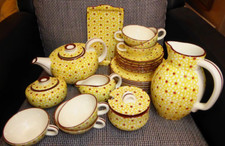 !!!! ART DECO SCHRAMBERGER MAJOLIKA TEESERVICE KERAMIK !!!!