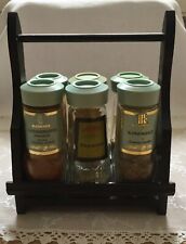 Kleiner vintage Gewürzglasständer Utensilo für 6 Gläschen