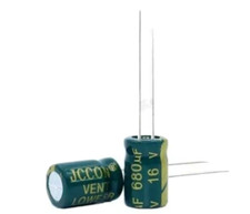 2x Elko radial 680µF ( 680uF ) 16V 105°C Elektrolytkondensator Aluminium low ESR