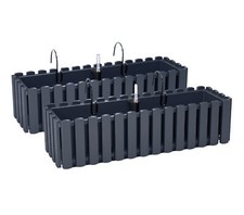 2x Blumenkasten Halterungen 60cm Wasserstandsanzeiger Balkonkasten Anthrazit
