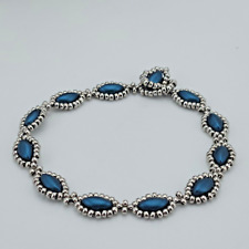 Armband Damen Schmuck handarbeit Grün Silber Perlen Glasperlen 17 cm fein schmal