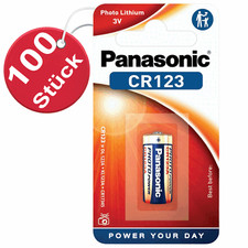100 x Panasonic Lithium CR123