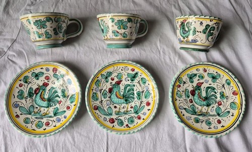 Deruta green rooster - green, italian
