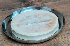 MONO Edelstahl/ Holz Brot /Brötchen Schneidebrett mit Teller selten