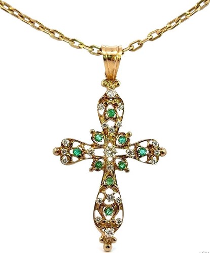 Collier 585 gelbgold kreuz - 585/gelbgold,