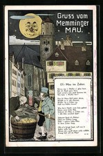 Künstler-AK Memmingen, Memminger Mau, D´r Mau im Zuber 