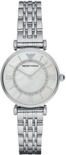 Emporio Armani Damen Armbanduhr AR1908 Silber, Edelstahl, Ø32mm, WR30, Elegant