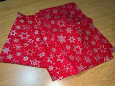  rot silbern Weihnachtstischdecke 105x103 + 3 Kissenbezüge 40x47 Knopf 100% BW