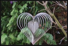 Windspiel Herz / Weihnachtsdeko Herz / Edelstahl 