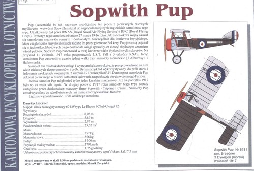 Kartonowa 150 sopwith - pup,