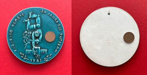 Ddr keramik medaille kjs - keramik,