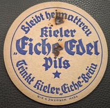 Alter Bierdeckel ---  Brauerei zur Eiche, Kiel