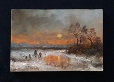 Ölgemälde . " Verträumte Winterstimmung " . signiert