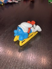 Schleich Schlumpf Rennrodler Rodler 1978 Mit Schlitten Peyo