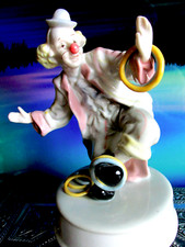 * Spiel-UHR  CLOWN -pastellfarben * H. 19 cm / mit GERSTENBERG-Aufkleber-Etikett