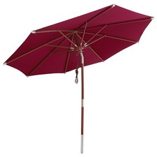 anndora Sonnenschirm Knickschirm Gartenschirm Terrasse 3 m rund Dunkelrot B-Ware