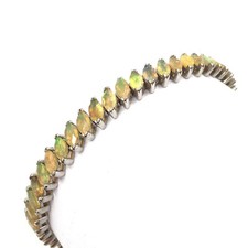 18cm Armband 925 Silber Opal Tennisarmband 5.8ct mehrfarbig Damen Schmuck modern