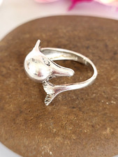 Zauberhafter älterer Ring Silber 925, wunderschöner Delfin, 17,2mm