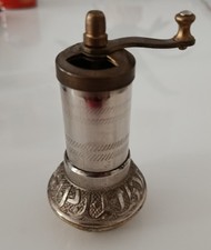 Alte Türkische Pfeffermühle mit Kurbel aus Messing Gewürzmühle Handkaffeemühle