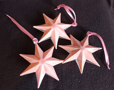 Rosa Sterne, Metall, 3 Stück, neuwertig