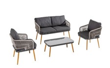 Loungemöbel-Set 4tlg. Rope mit Polsterauflagen