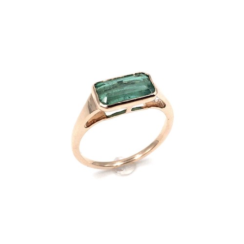 14kt rotgold ring smaragd - 14kt,