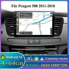 Android 14 Autoradio GPS NAVI WIFI BT SWC DAB+ 4+64GB Für Peugeot 508 2011-2018