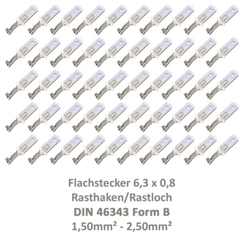 Flachstecker 3x0 8 - 50, 6,3x0,8