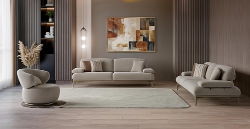 Sofa set sitzer sessel beige - set,