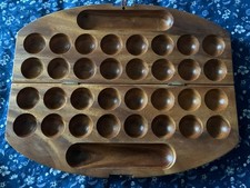 KALAHA, Mancala, Bohnenspiel, Holz Spielbrett, inkl. Steinen (Edelsteine)