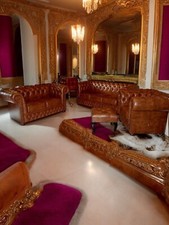 Chesterfield leder garnitur - leder,