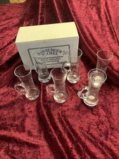 6 Aquavit Gläser mit Henkel „Hamburger Michel“ im Originalkarton