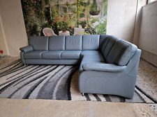 Polinova Ecksofa PN-EM06001 N3084 Echtleder Torro granit, Federkern