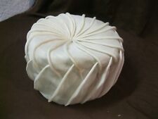 Vintage alt antik Damen Hut Kappe Mütze Kopfbedeckung Beige gesmokt 