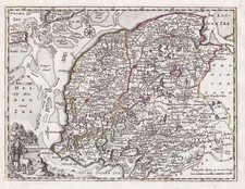 Friesland Harlingen Leeuwarden Sneek Holland Nederland map Karte de Leth 1750