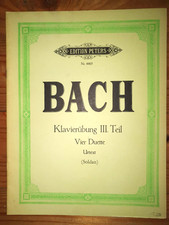J. S. Bach: Klavierübung III, Vier Duette, Peters, Noten Klavier antiquarisch