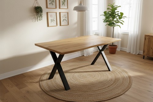 Esstisch baumkante holz optik - esstisch,