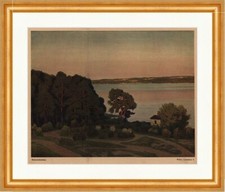 Scharmützelsee Walter Leistikow Wald See Hütte Abendstille Jugend 2163 Gerahmt