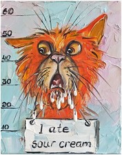 Ölbild 30x24 cm Lustiger