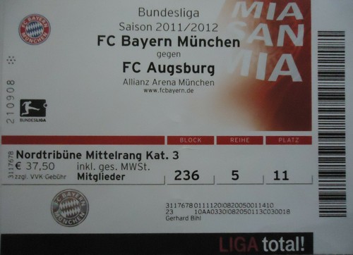 Ticket bundesliga 2011 fc - ticket,