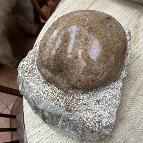 Schlafende katze aus stein - schlafende,