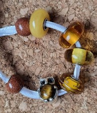 Trollbeads Set Eule Tigerauge