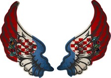 Aufkleber Flügel Biker Motorrad Flagge Land HR Kroatien