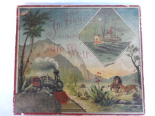 Geographie Spiel-Im Fluge durch die Welt- A.Sala Berlin 1910 Brettspiel